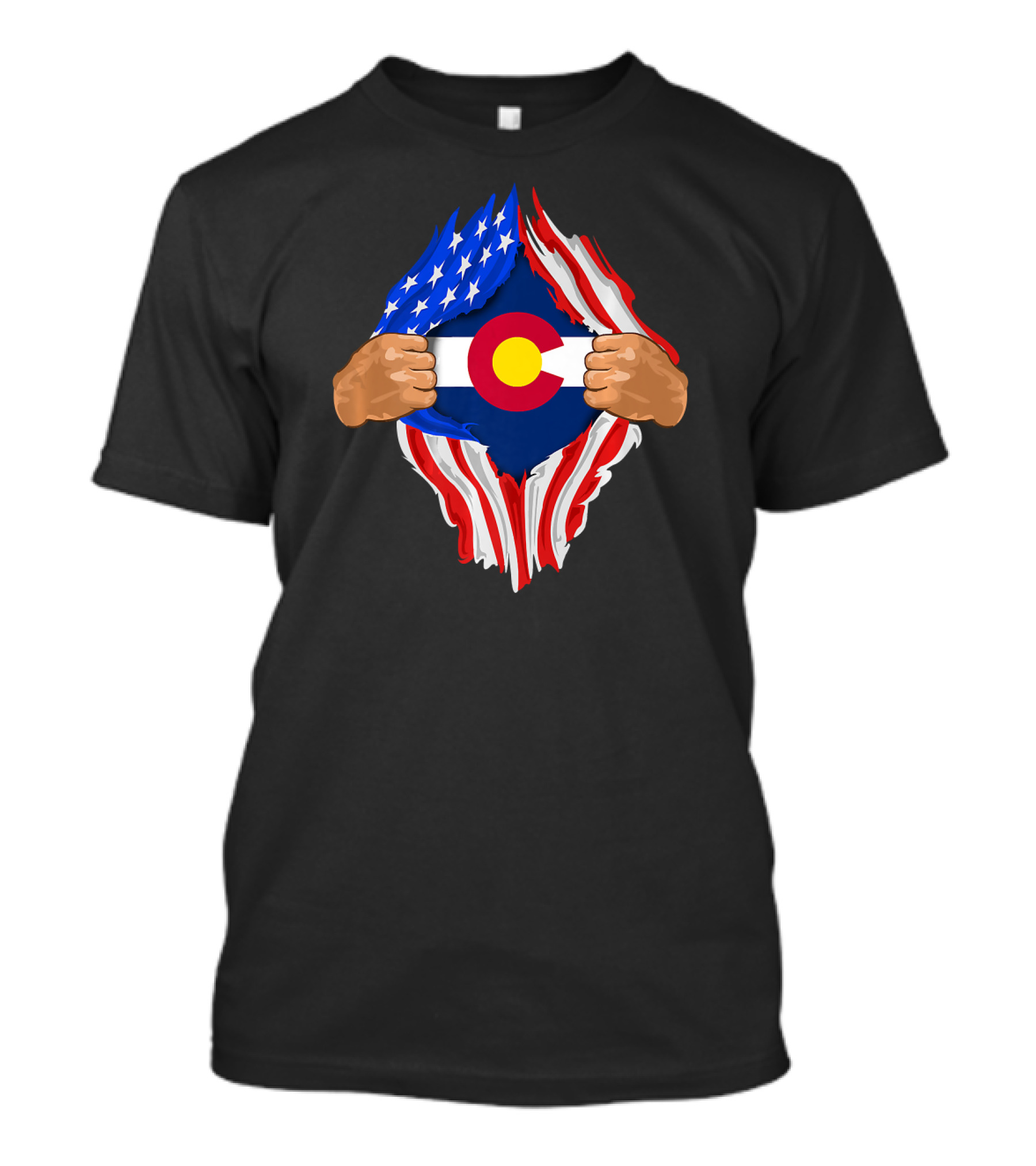 Colorado Roots Inside State Flag American T-Shirt