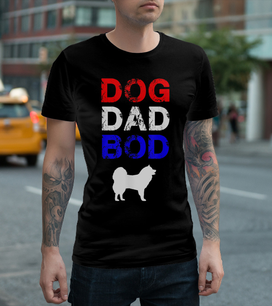 Dog Dad Bod Husky 4th of July Me T-Shirt