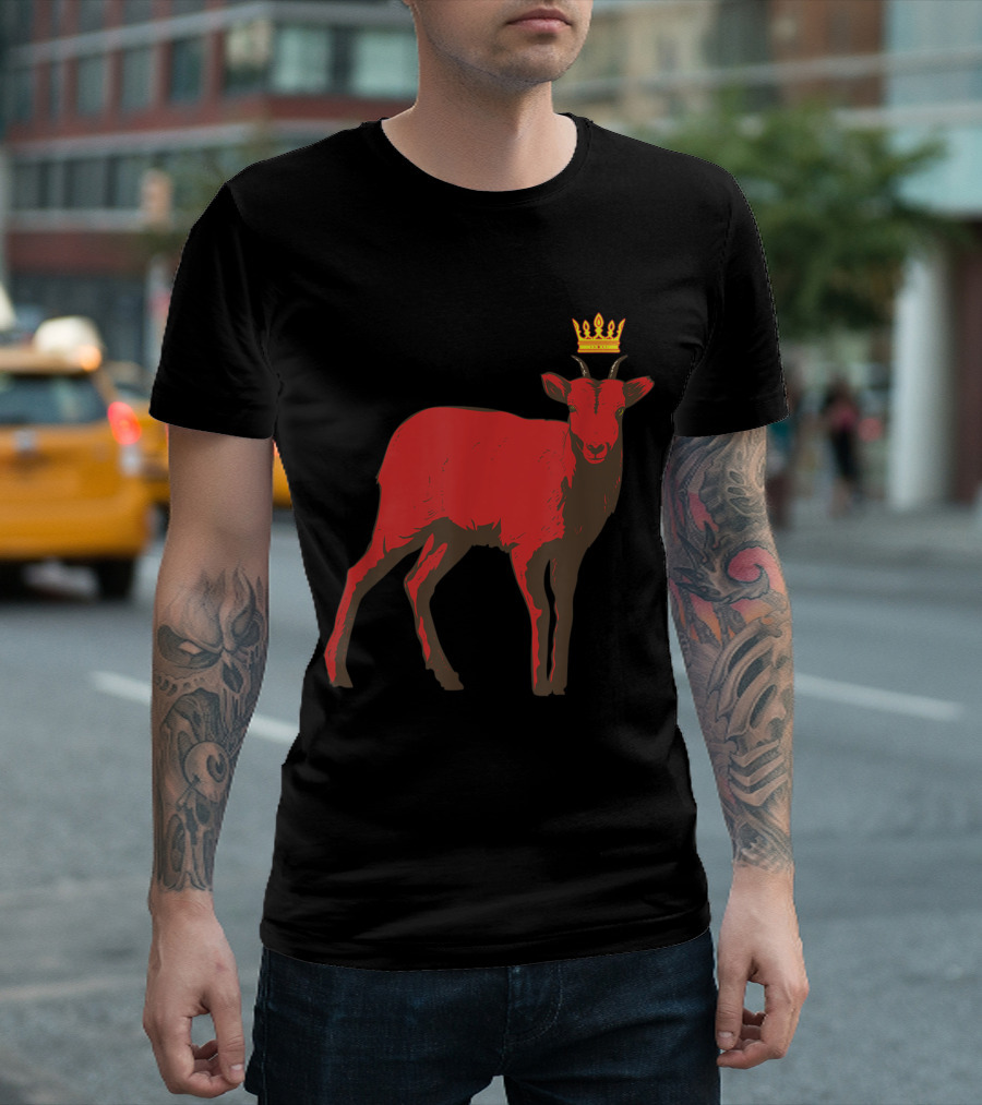 Satanic Red Demon Goat with Crown T-Shirt