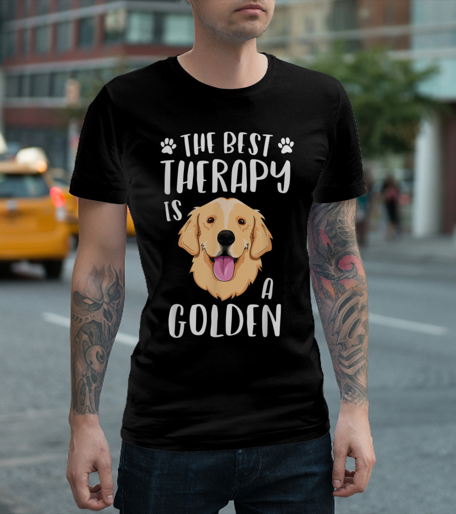 The Best Therapy Is A Golden Retriever T-Shirt