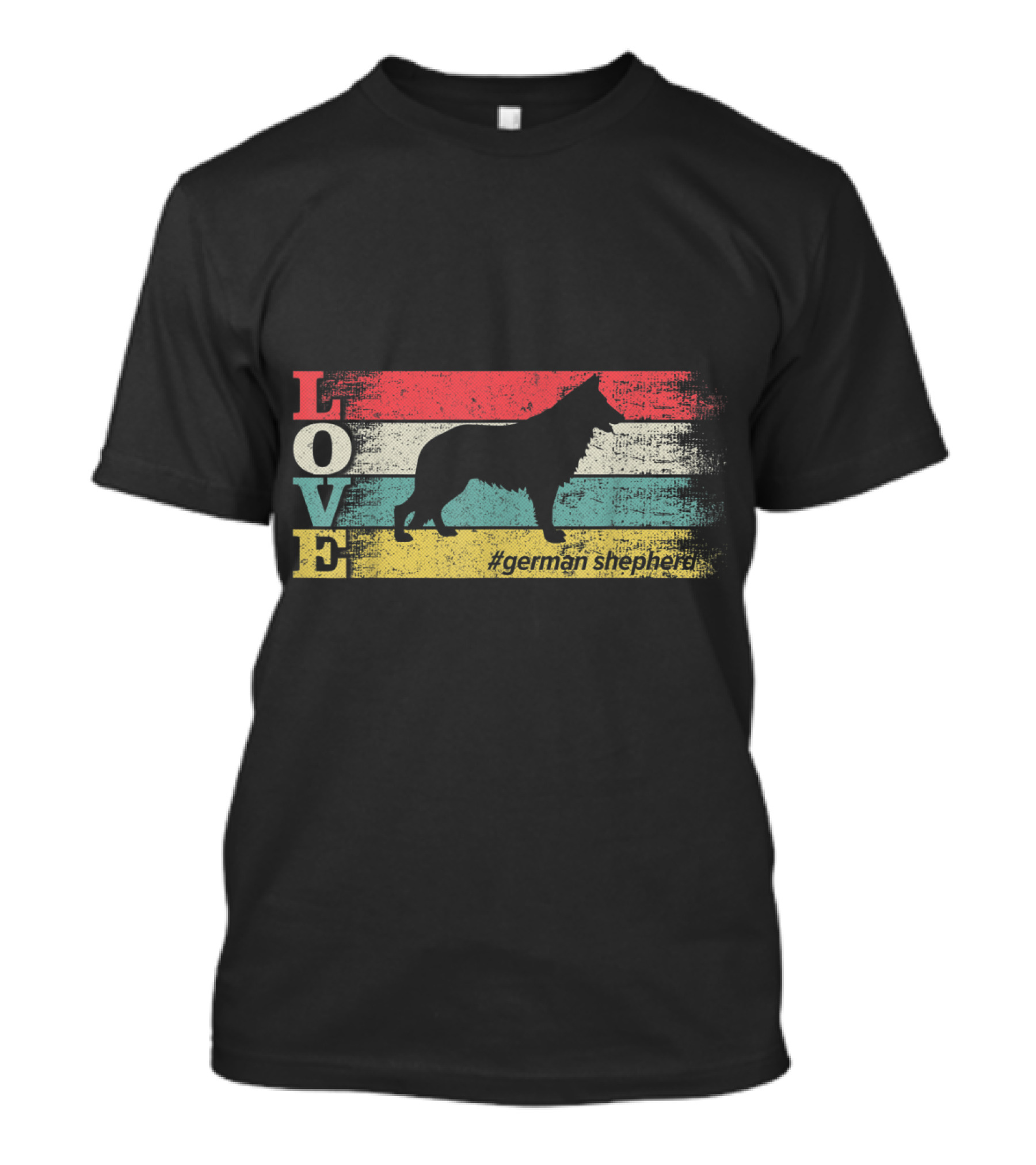 Love German Shepherd Vintage Hashtag T-Shirt