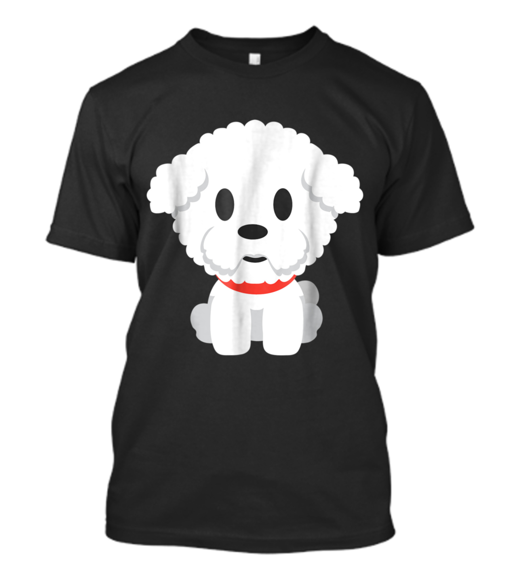 Cute Bichon Frise Puppy With Red Collar T-Shirt