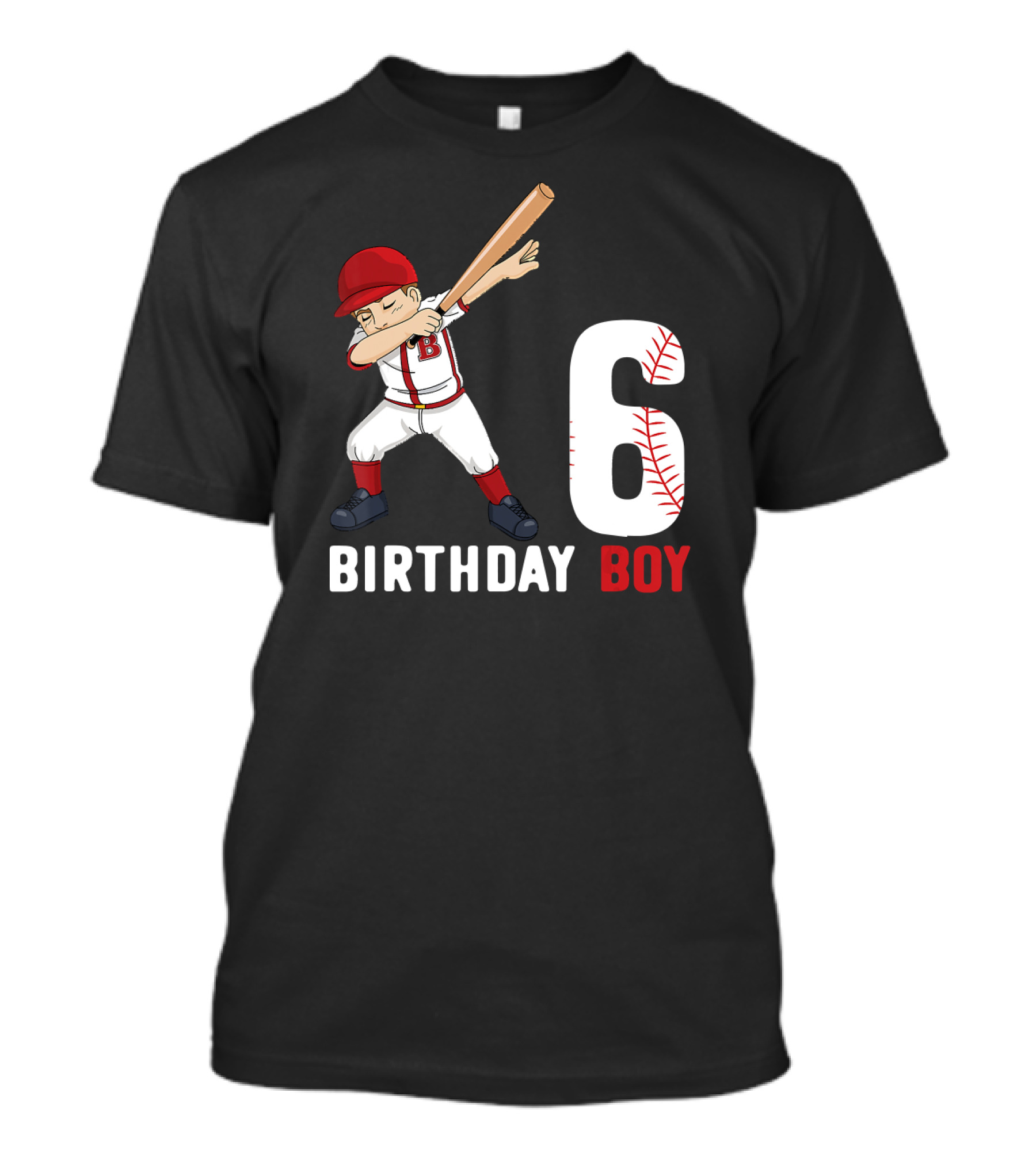 6 Birthday Boy Dabbing Baseball Player T-Shirt