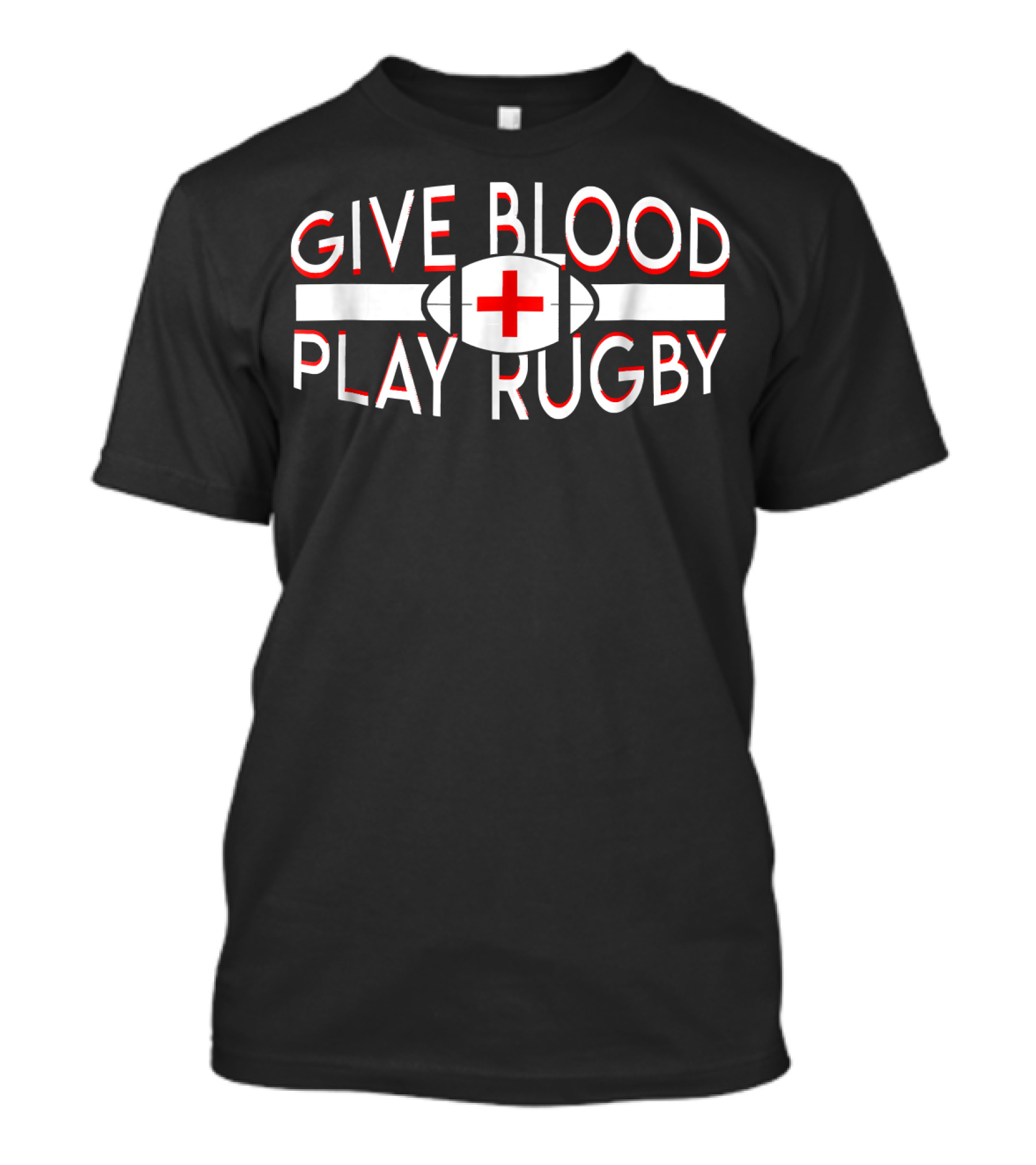 Give Blood Play Rugby Rugby Player Desi With Cross T-Shirt