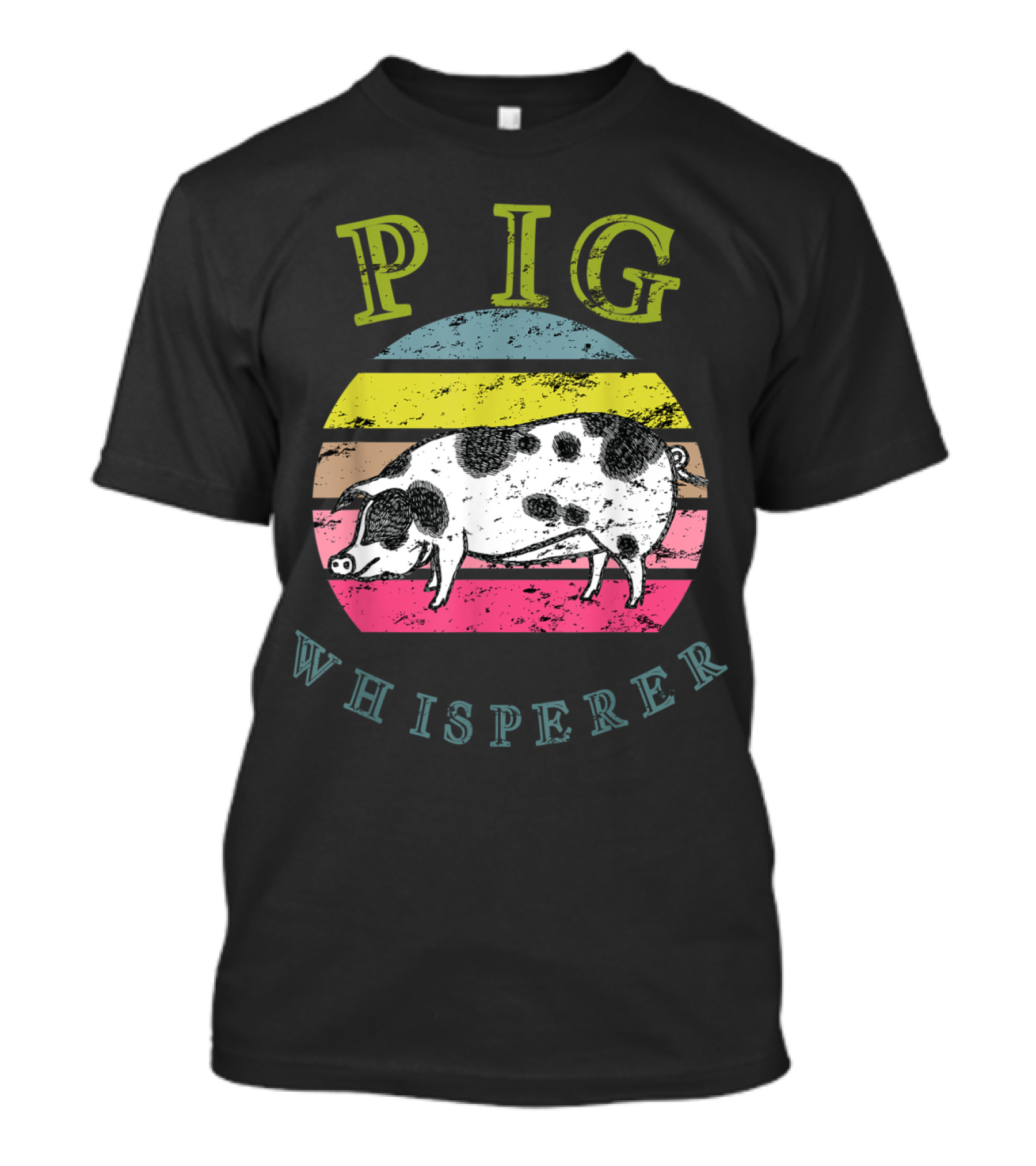 Vintage Pig Whisperer Retro Stripes T-Shirt