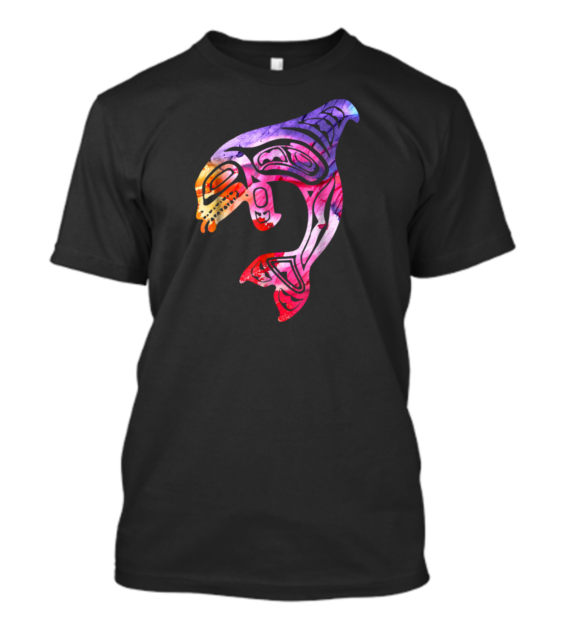 Colorful Pacific Northwest Orca Killer Whale T-Shirt