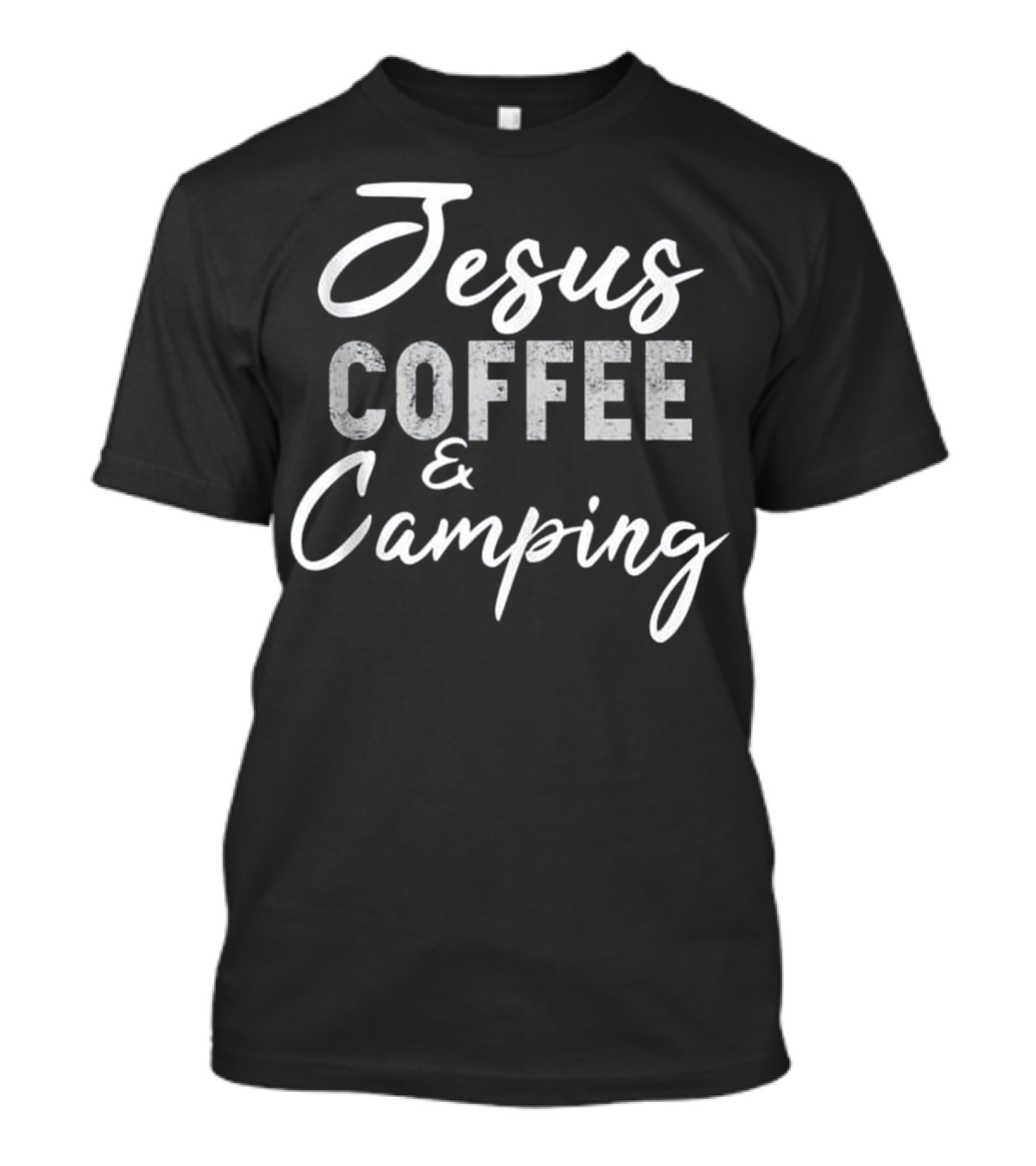 Jesus Coffee And Camping Funny Christian Saying T-Shirt