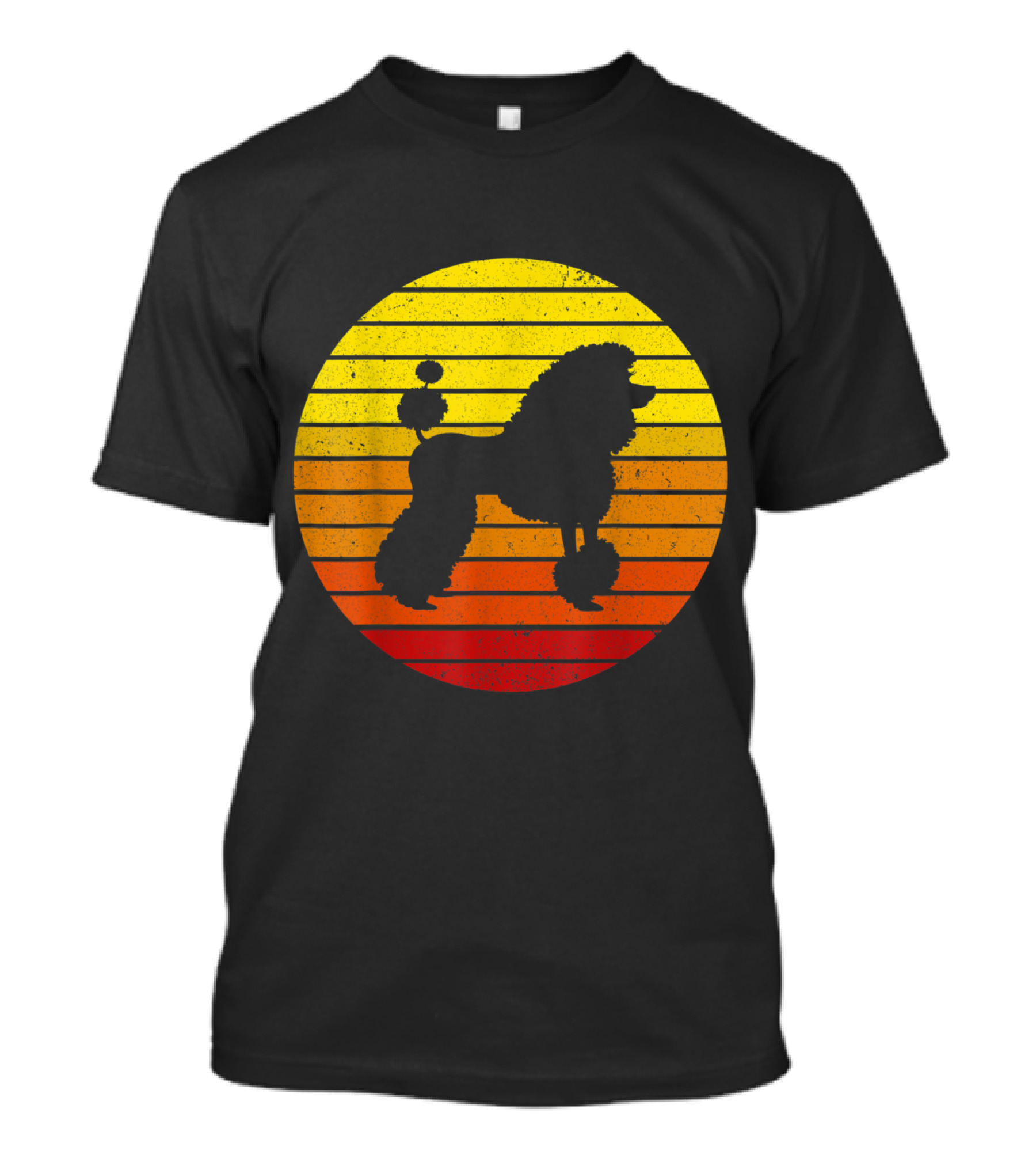 Vintage Poodle Retro Sunset T-Shirt