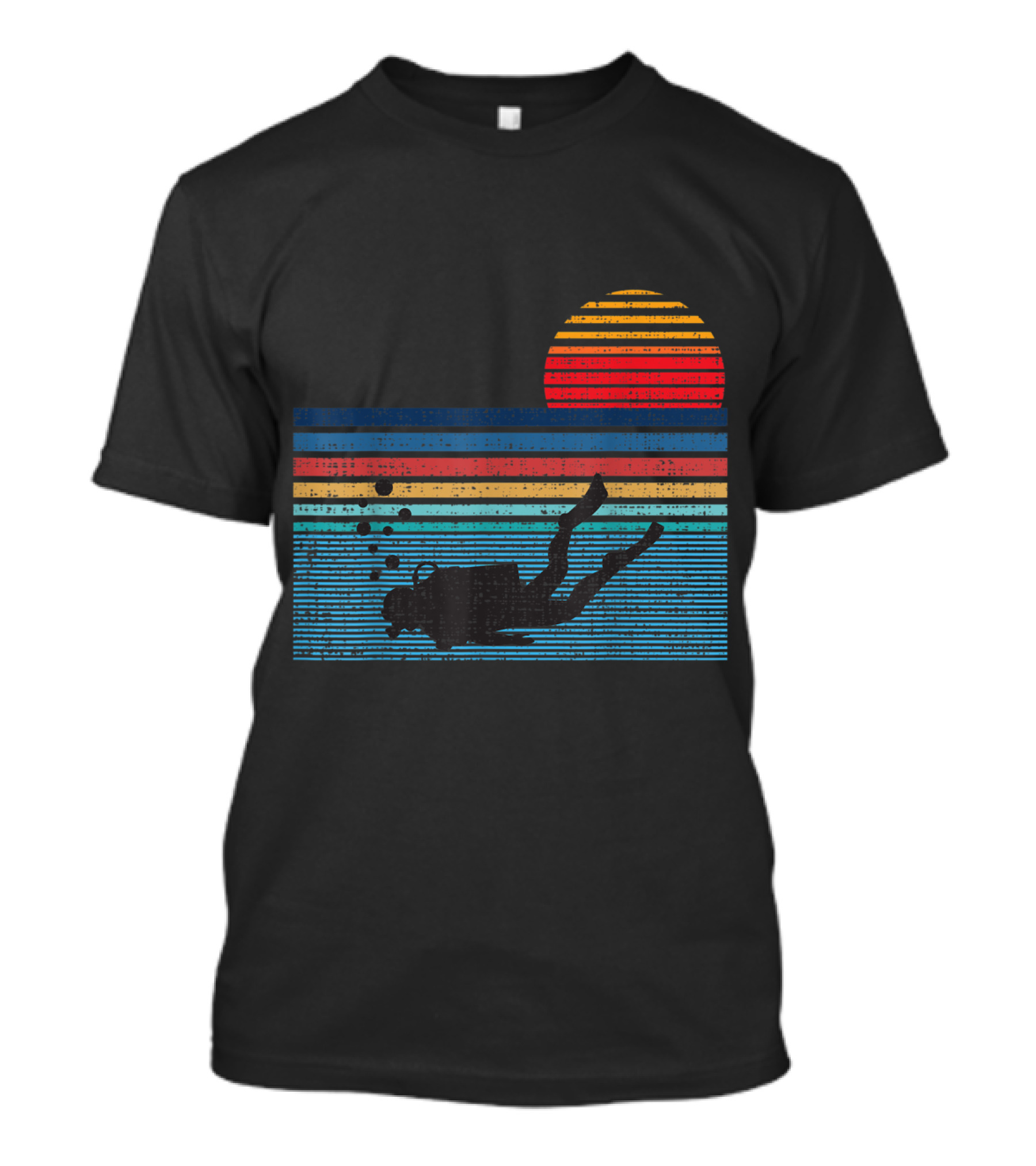 Vintage Scuba Diving 80s Sunset T-Shirt