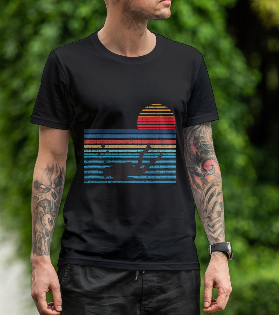 Vintage Scuba Diving 80s Sunset T-Shirt