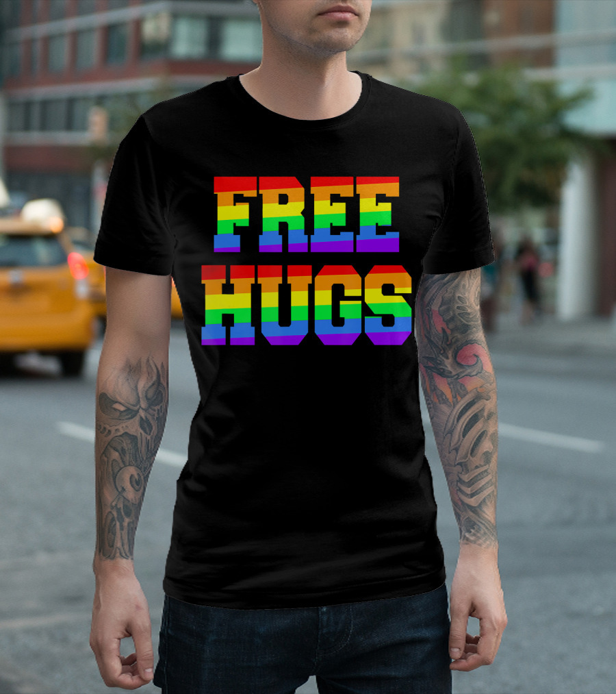 Free Hugs Rainbow Gay Pride T-Shirt