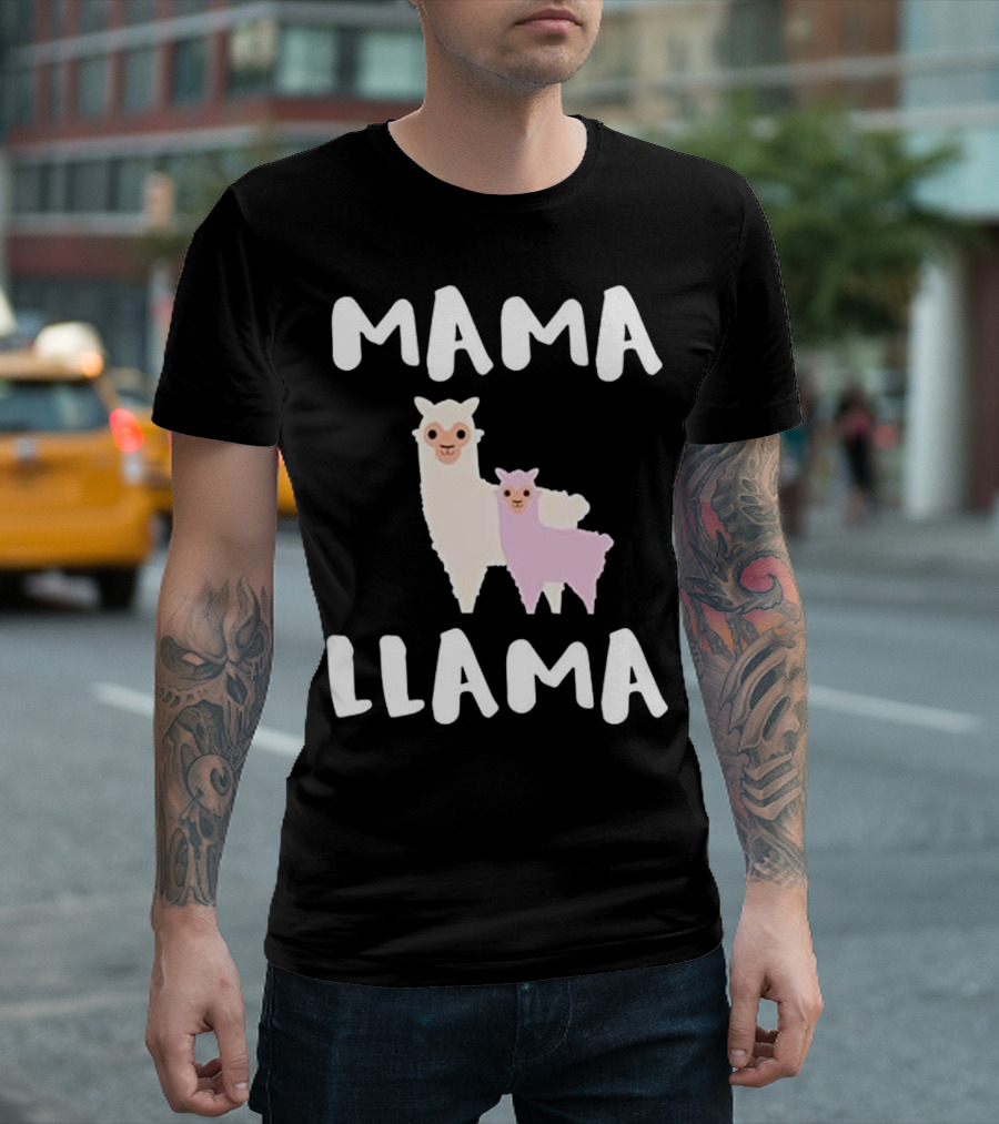 Mama Llama Funny Cute Mom Tops Llama T-Shirt