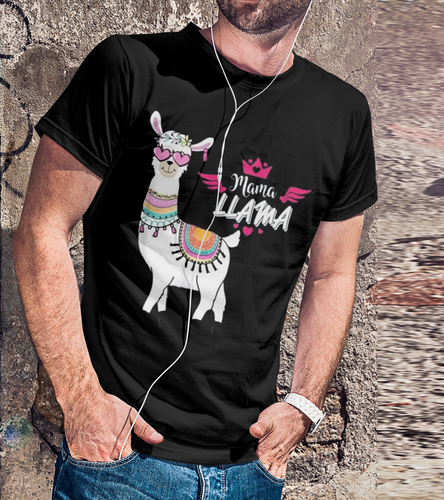 Mama LLama Pink LLama Mom LLama T-Shirt