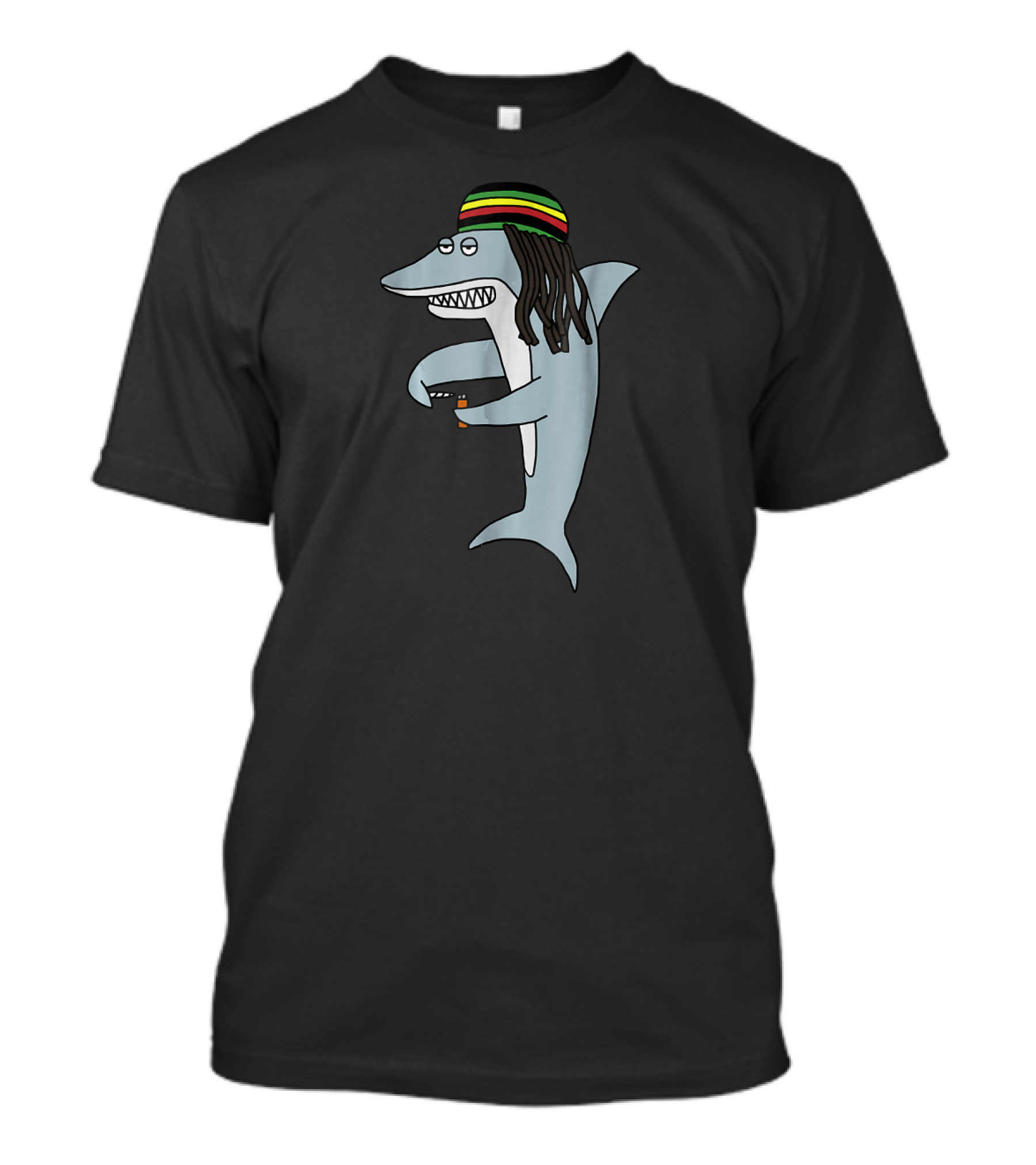 Reggae Shark Rasta With Dreadlocks And Jamaican Colors T-Shirt