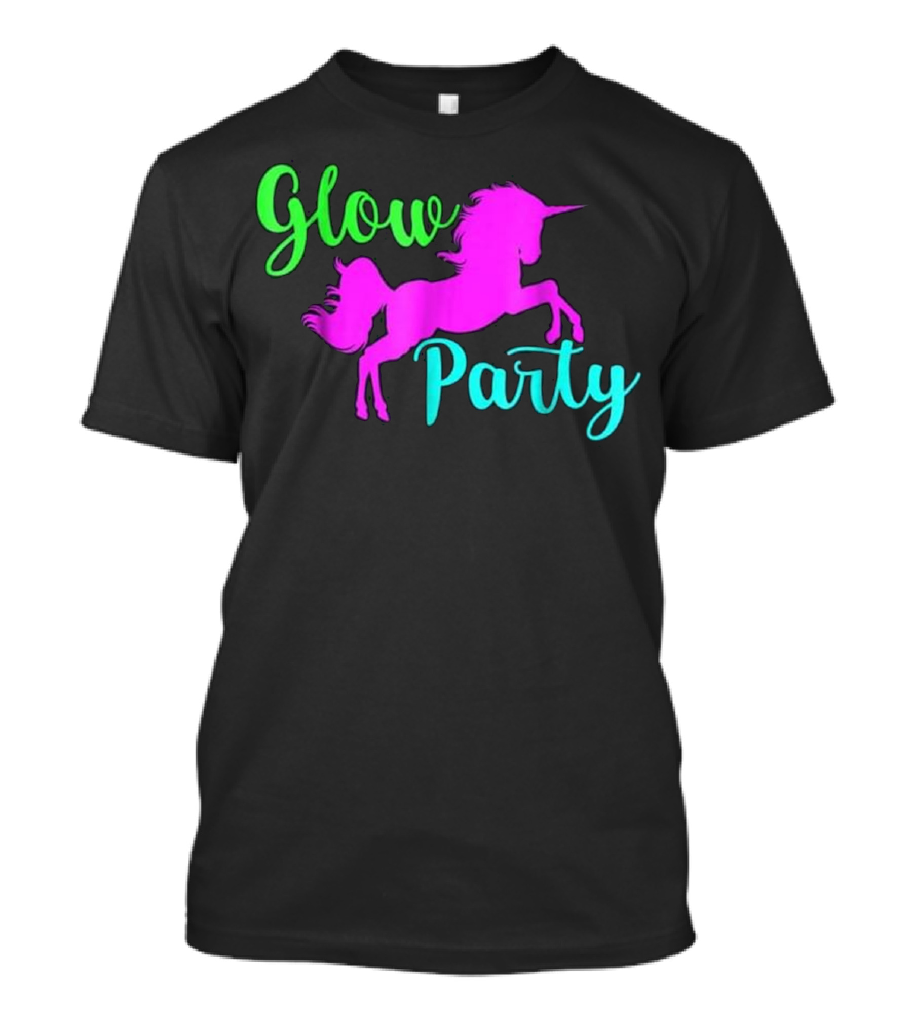 Glow Party Neon Unicorn Disco 90's T-Shirt