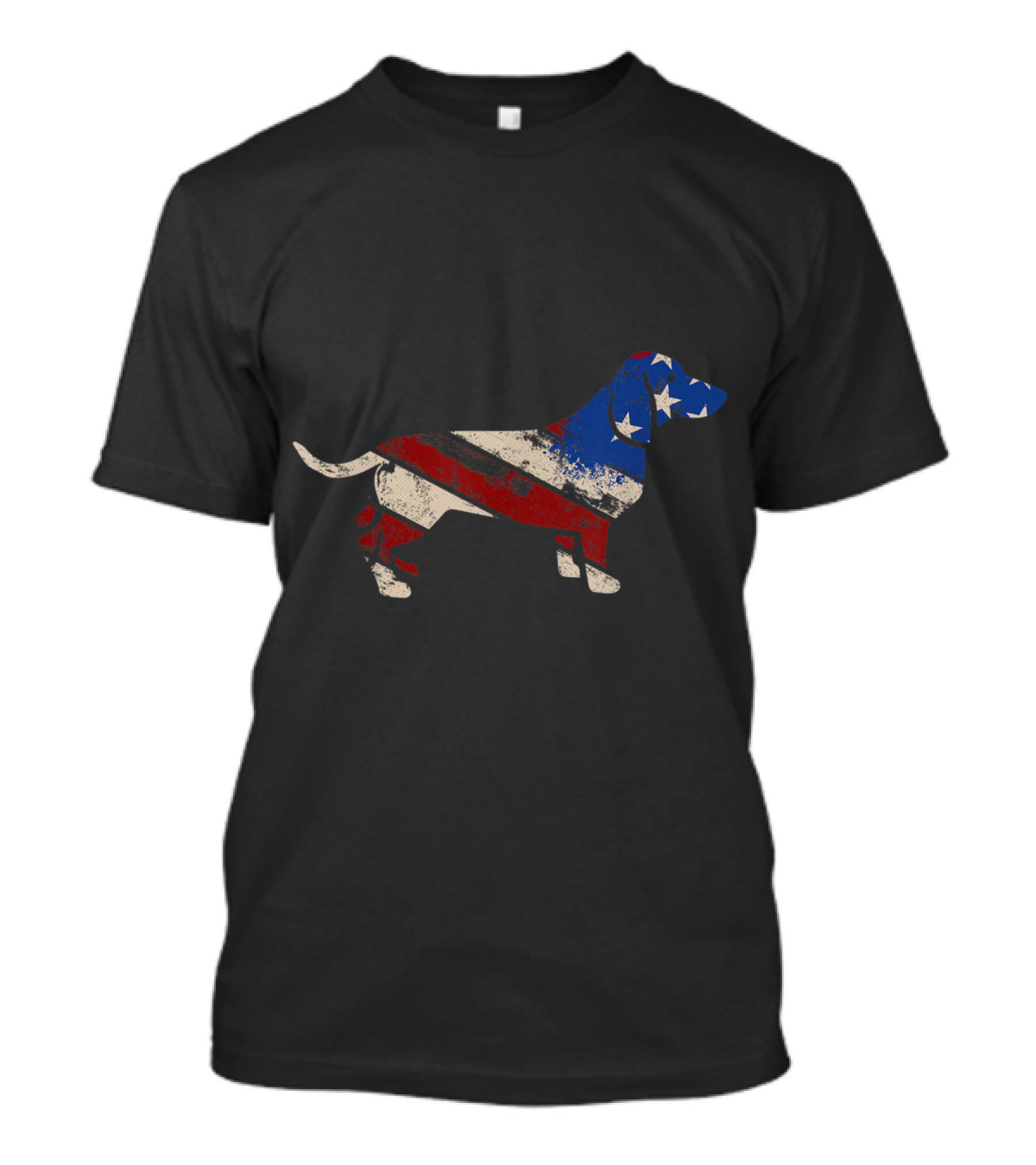 Vintage USA Dachshund America Flag T-Shirt