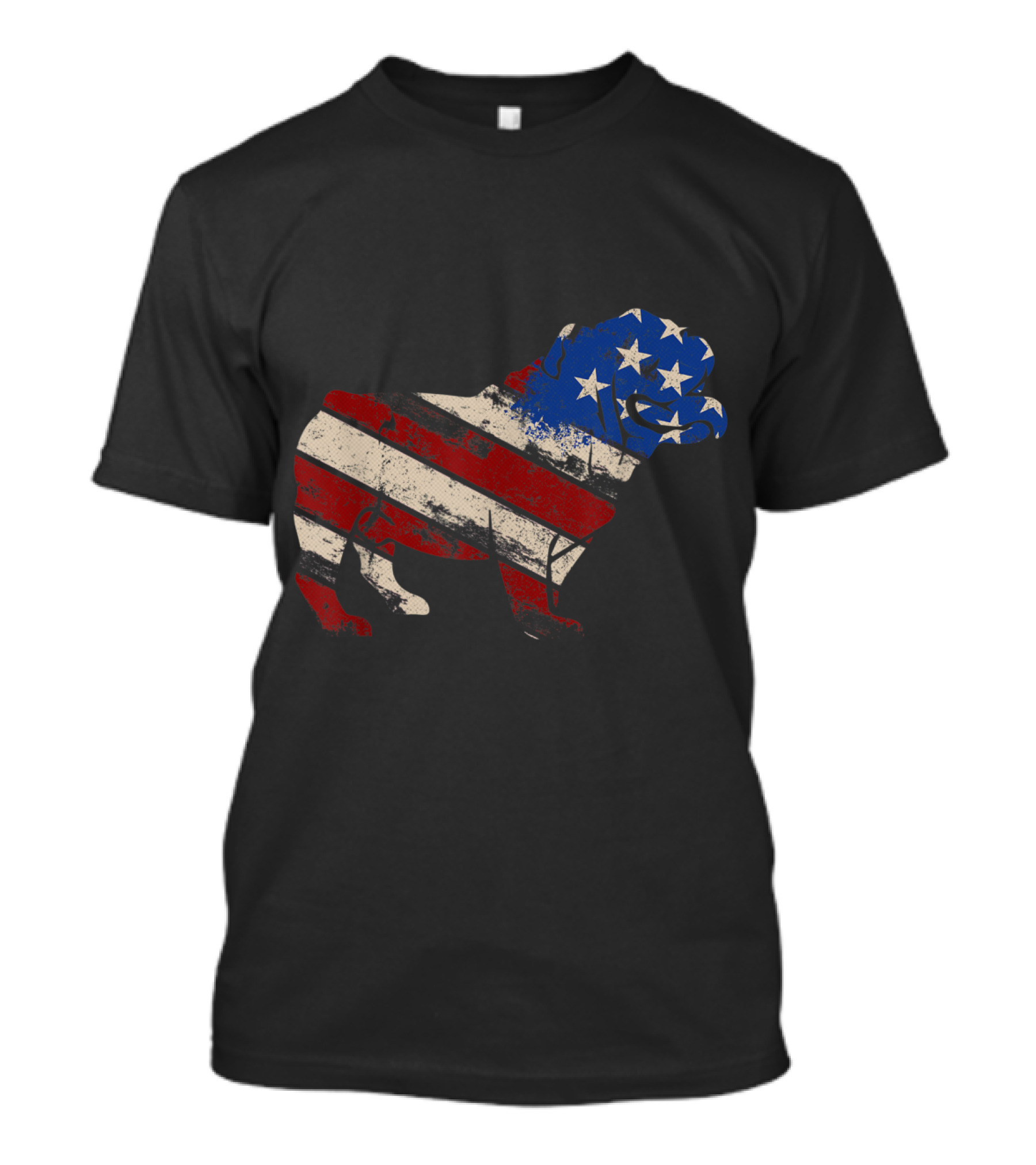 Vintage USA Flag English Bulldog T-Shirt