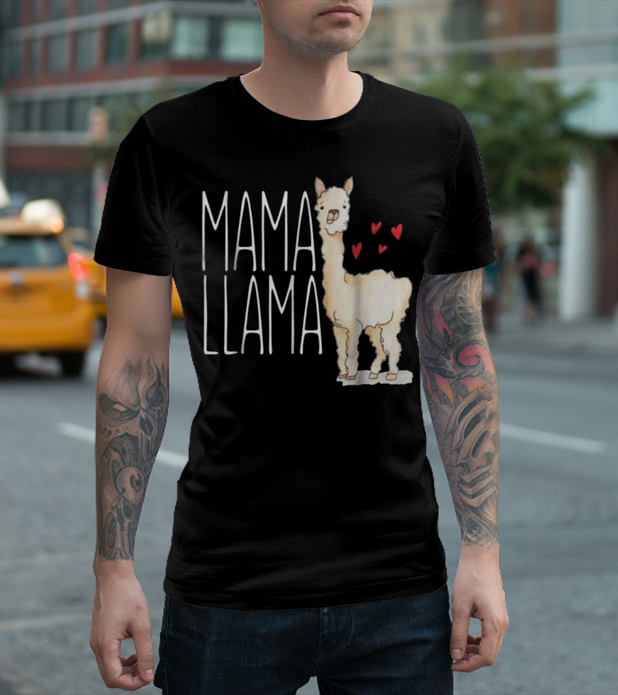 Mama Llama Hearts T-Shirt