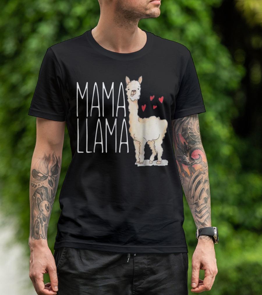 Mama Llama Hearts T-Shirt