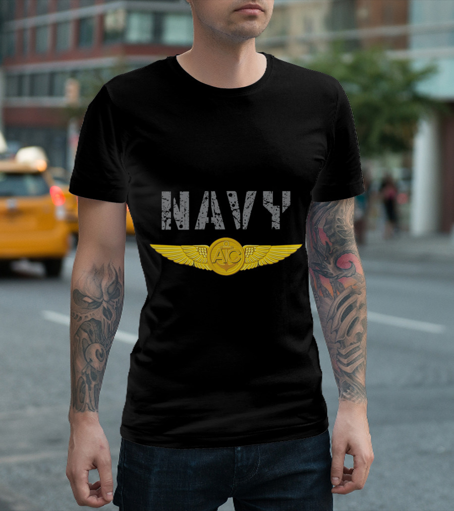 Navy Aircrew Insignia Gold Wings T-Shirt