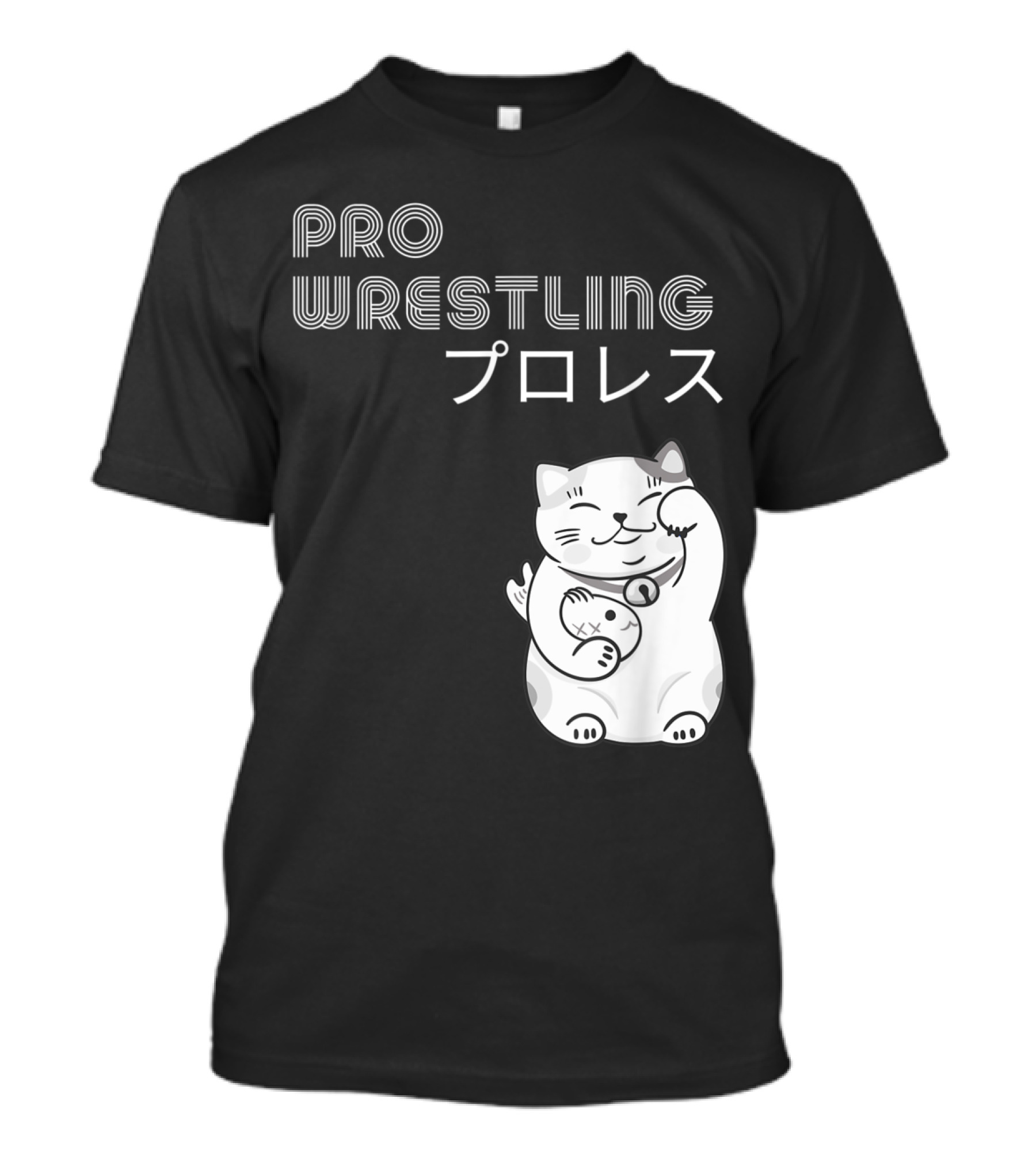 Pro Wrestling Kanji Cat Japan Indy T-Shirt
