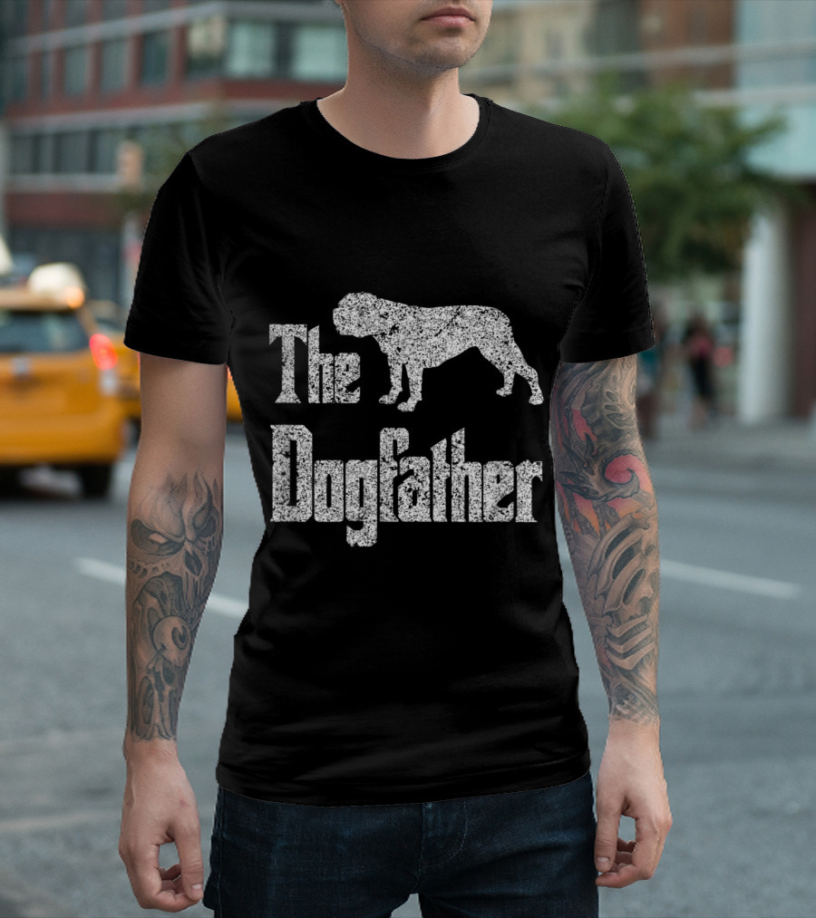 The Dogfather Funny Old English Bulldog T-Shirt