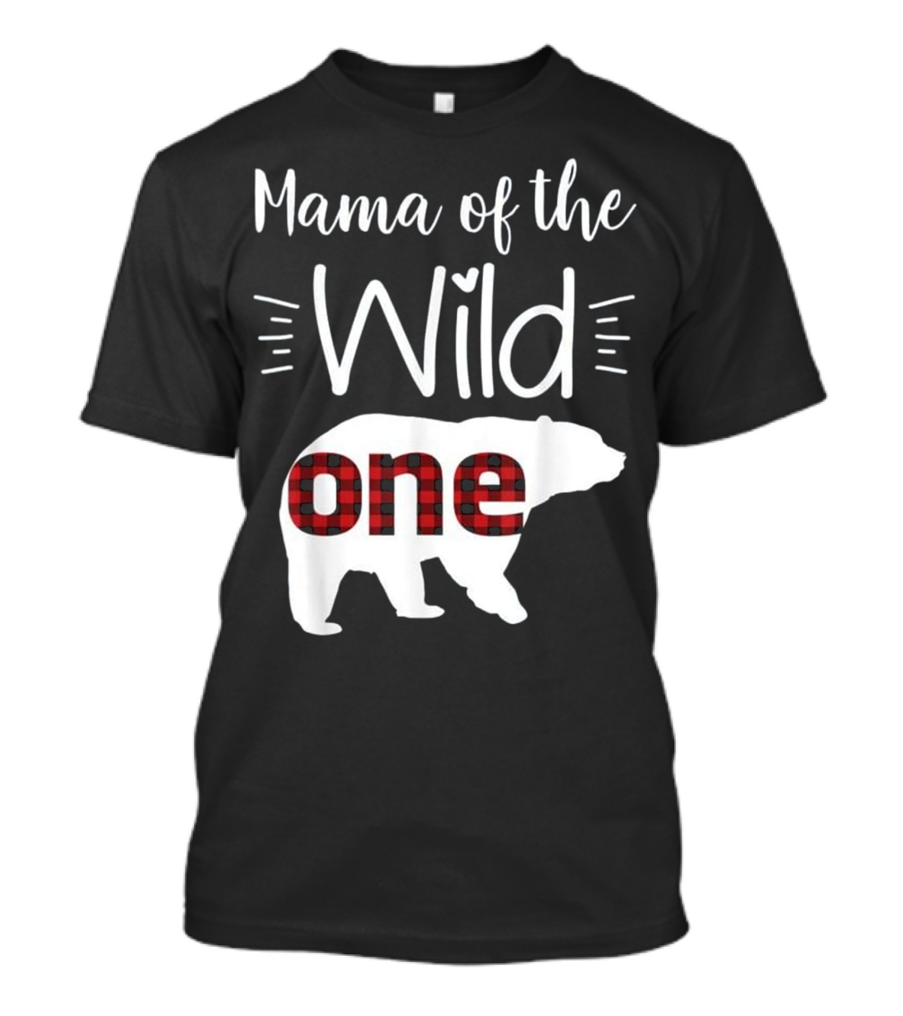 Mama Of The Wild One Bear Lumberjack Plaid T-Shirt