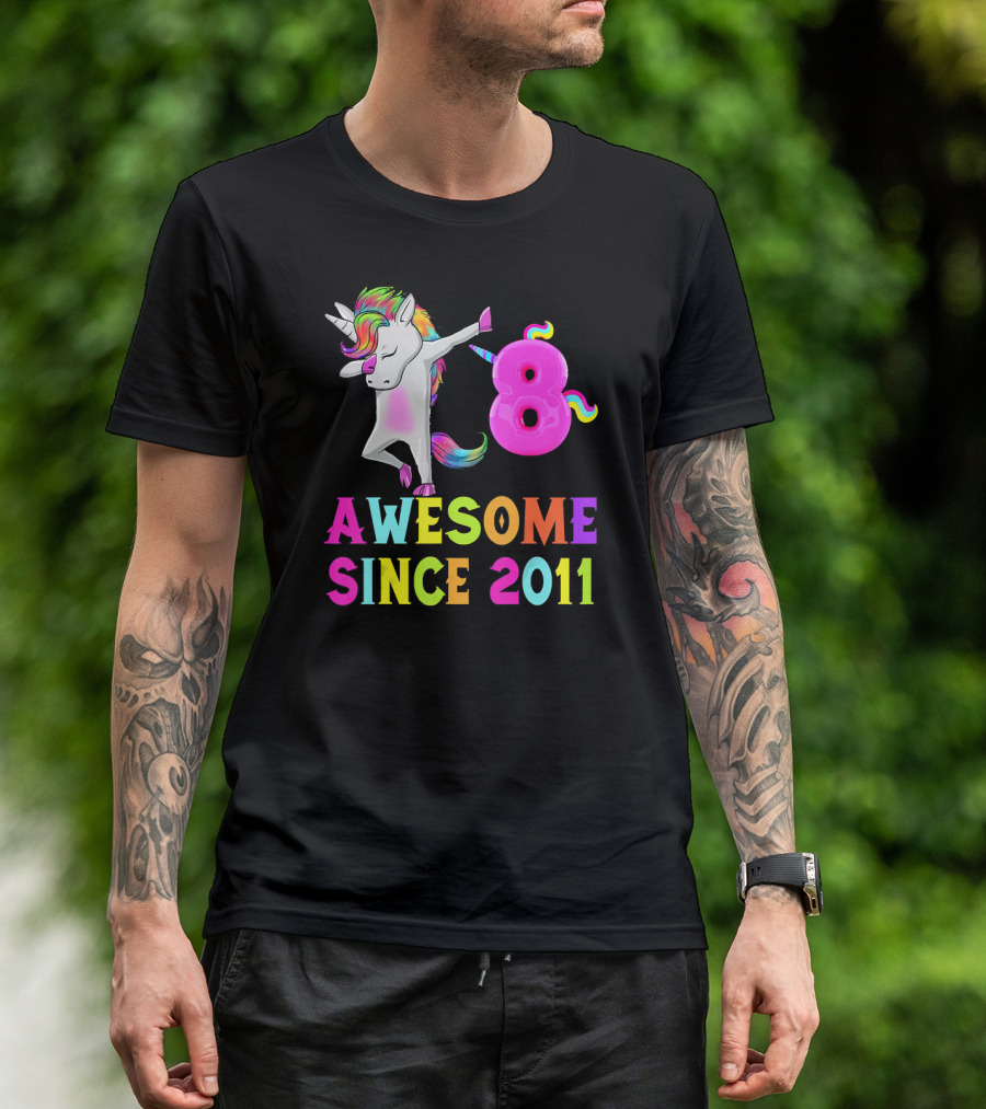 8 Awesome Since 2011 Unicorn T-Shirt