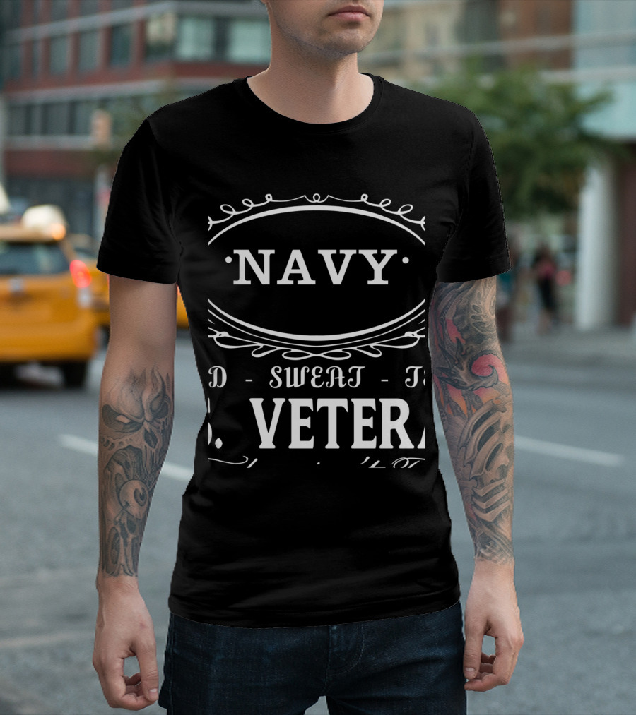 Navy Veteran Proud Sweat Tears DD 214 T-Shirt