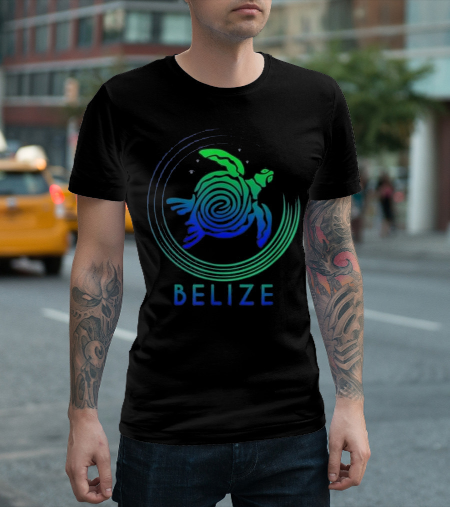 Belize Tribal Turtle Spiral T-Shirt