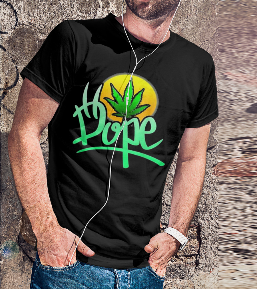 Dope Graffiti Marijuana Leaf Sunset Ganja T-Shirt