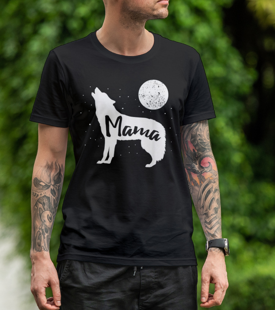 Mama Wolf Moon Howling Silhouette Pack T-Shirt
