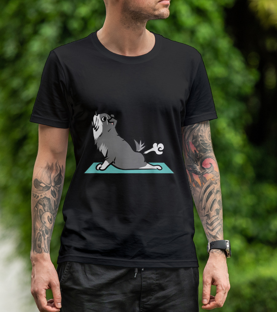 Schnauzer Yoga Pose Cute Dog Stretching Humor T-Shirt