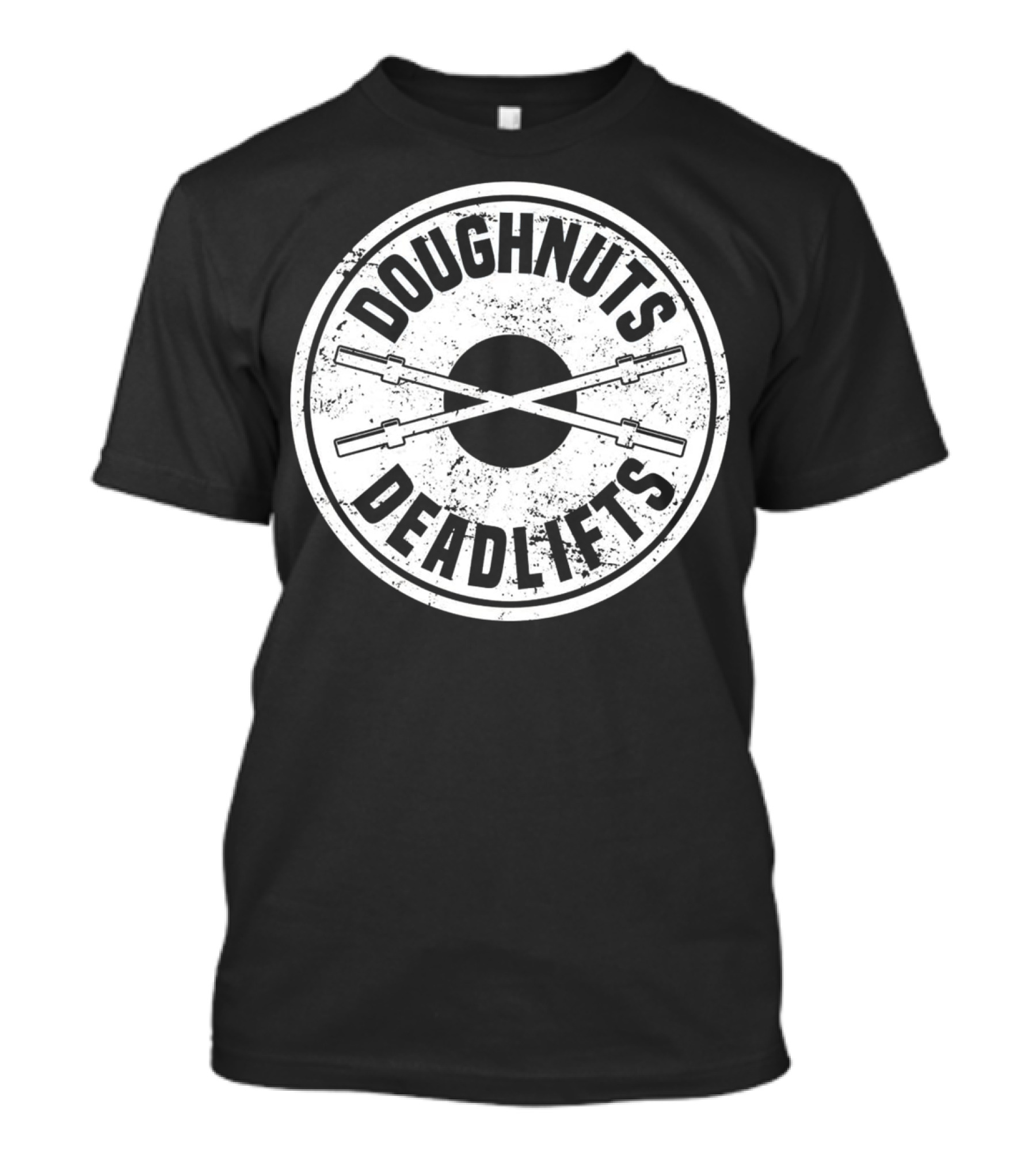 Doughnuts And Deadlifts Barbell Circle T-Shirt