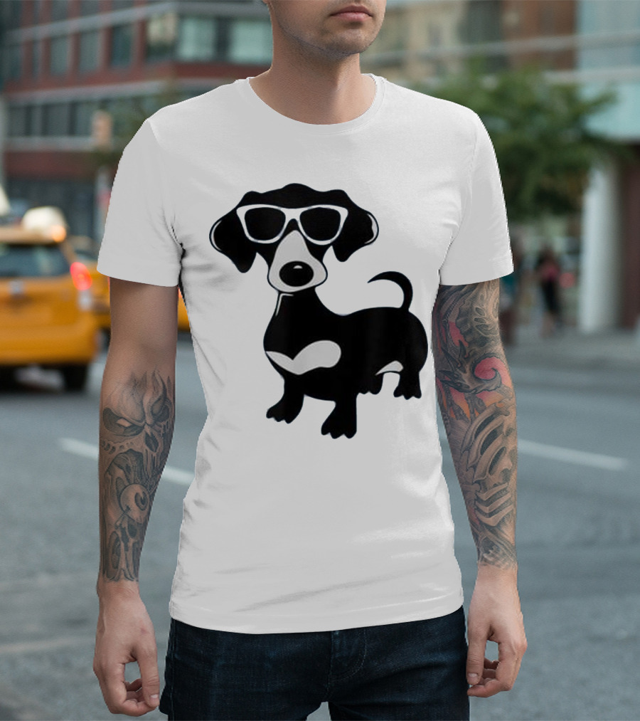 Cool and Fancy Sunglasses Dachshund for Wien T-Shirt