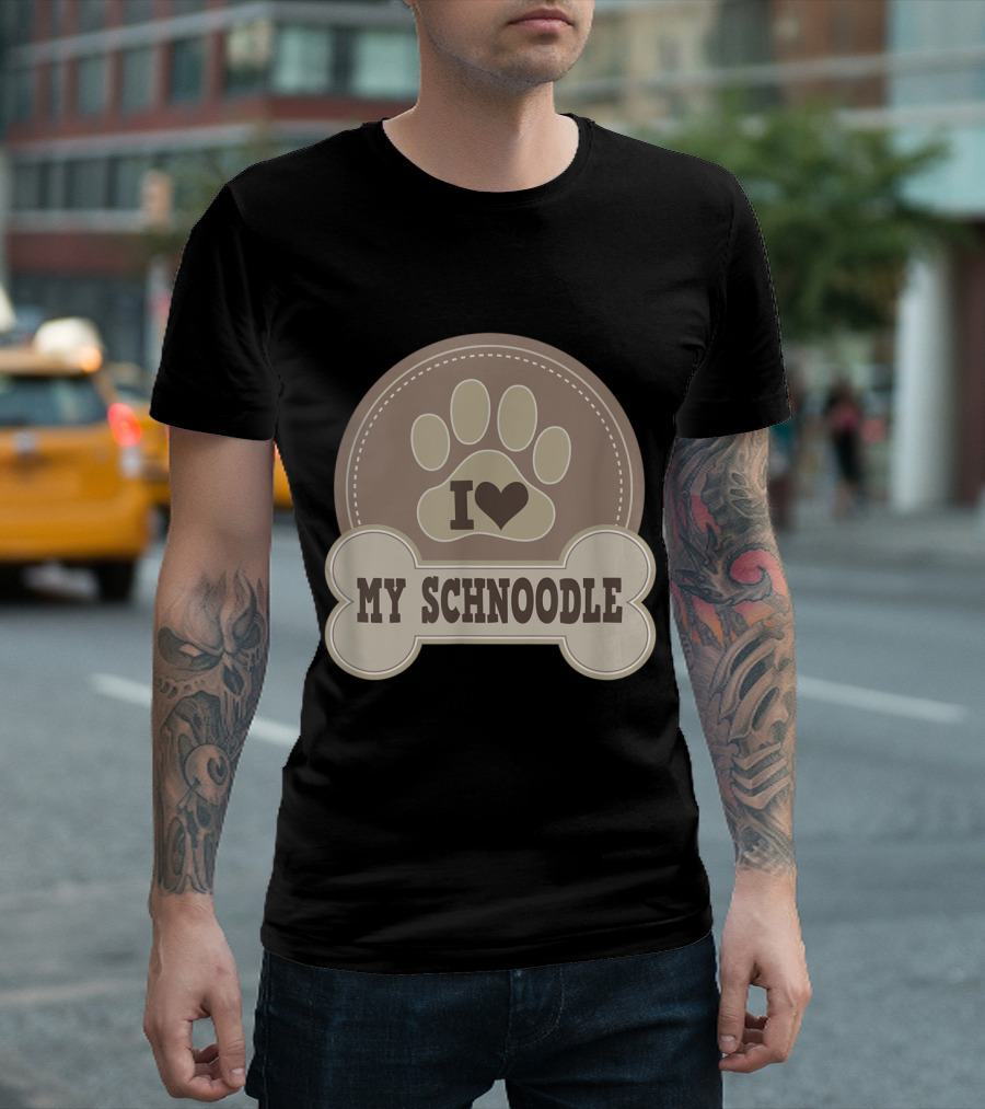 I Love My Schnoodle Dog Cute Poodle Pet T-Shirt
