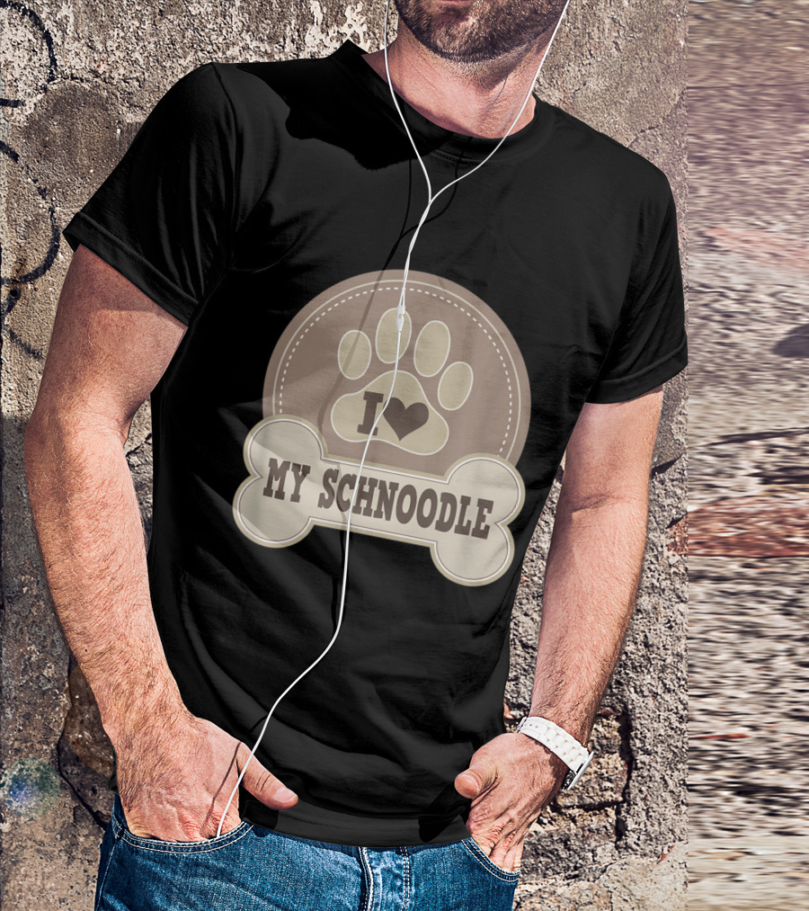 I Love My Schnoodle Dog Cute Poodle Pet T-Shirt