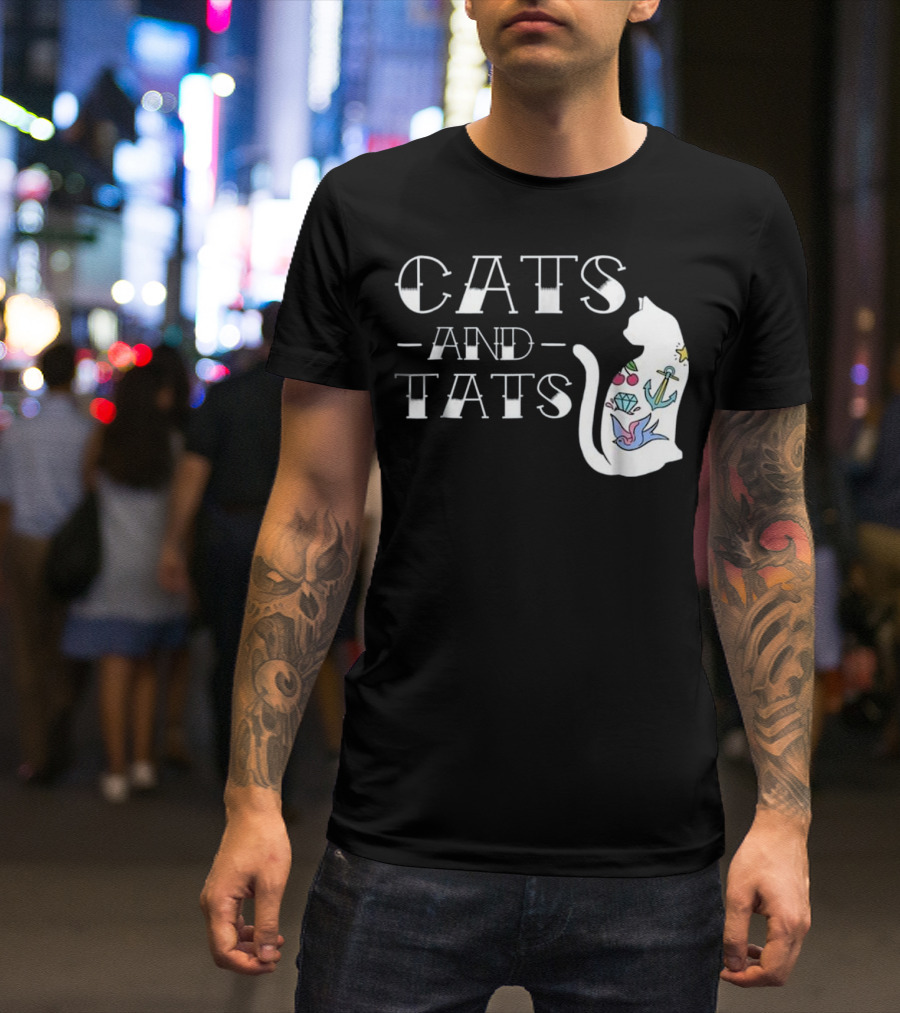 Cats And Tats Funny Tattoo T-Shirt
