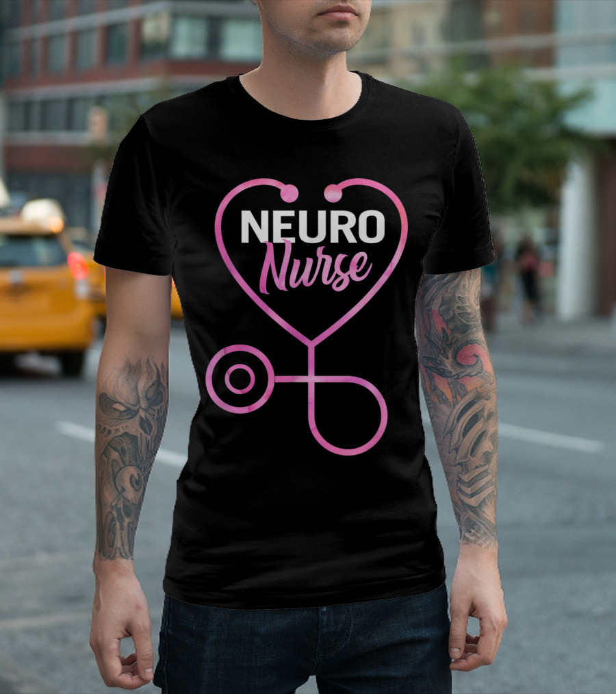 Neuro Nurse Heart Stethoscope T-Shirt