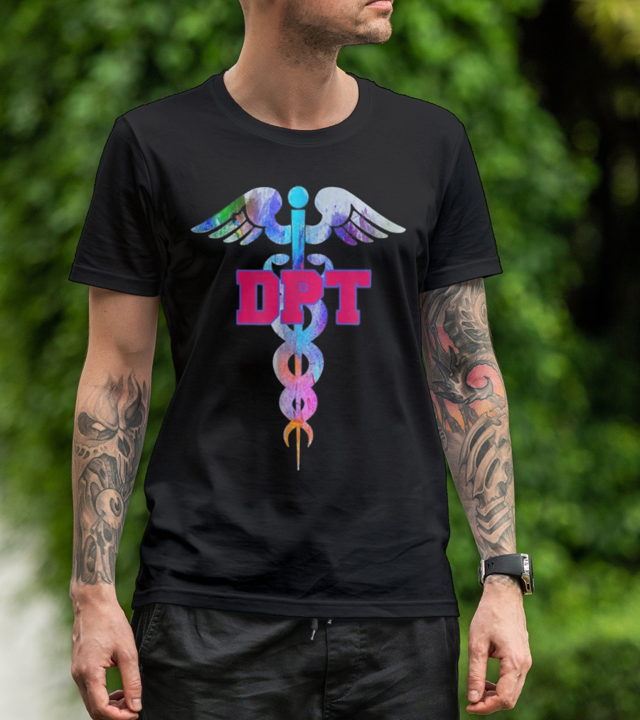 DPT Doctor Of Physical Therapy Colorful Caduceus T-Shirt