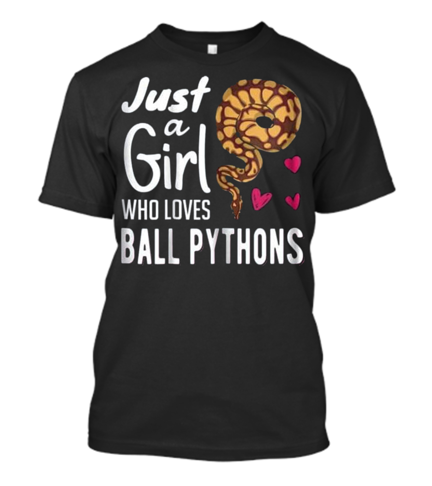 Just A Girl Who Loves Ball Pythons With Hearts T-Shirt