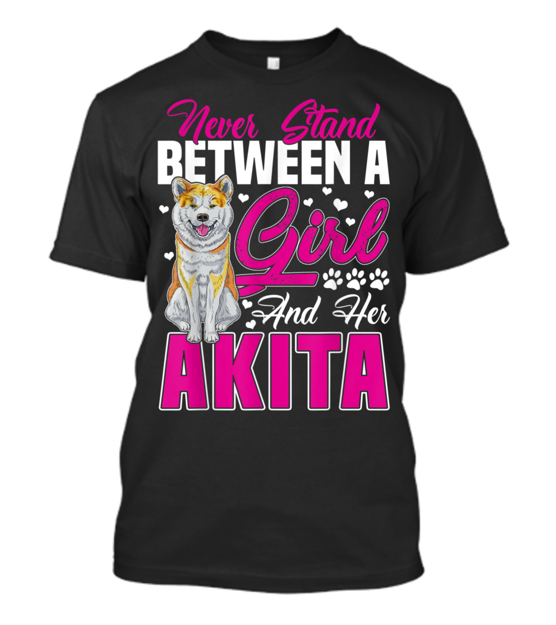 Never Stand Between A Girl And Her Akita T-Shirt
