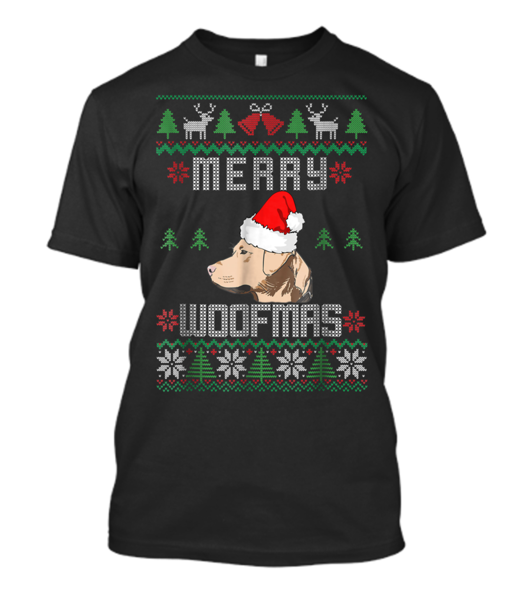 Merry Woofmas Yellow Lab Christmas Santa Hat Holiday T-Shirt