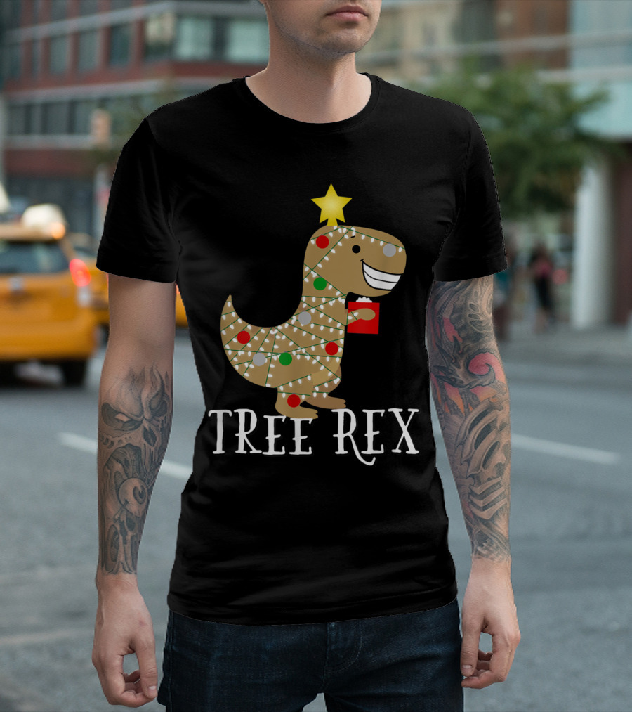 Tree Rex Christmas Dinosaur T-Shirt