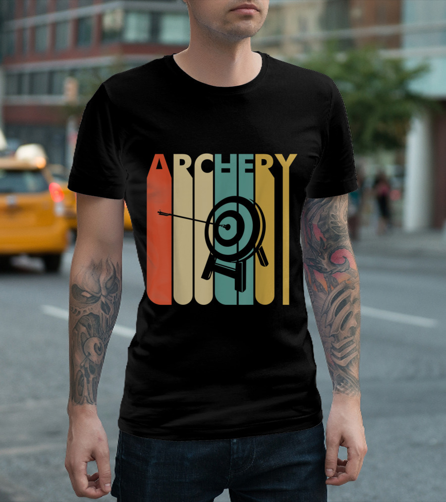 Vintage Style Archery Retro Target Stripe T-Shirt