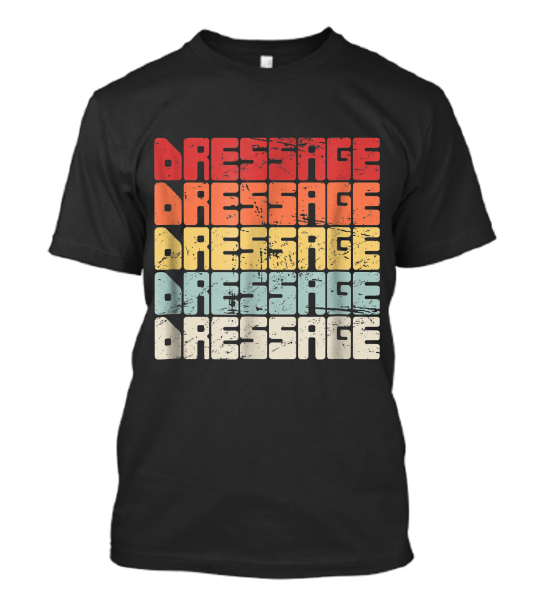 Dressage Vintage Style Equestrian Multi-Color Retro T-Shirt