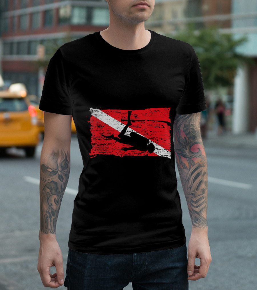 Scuba Diving Flag With Diver T-Shirt