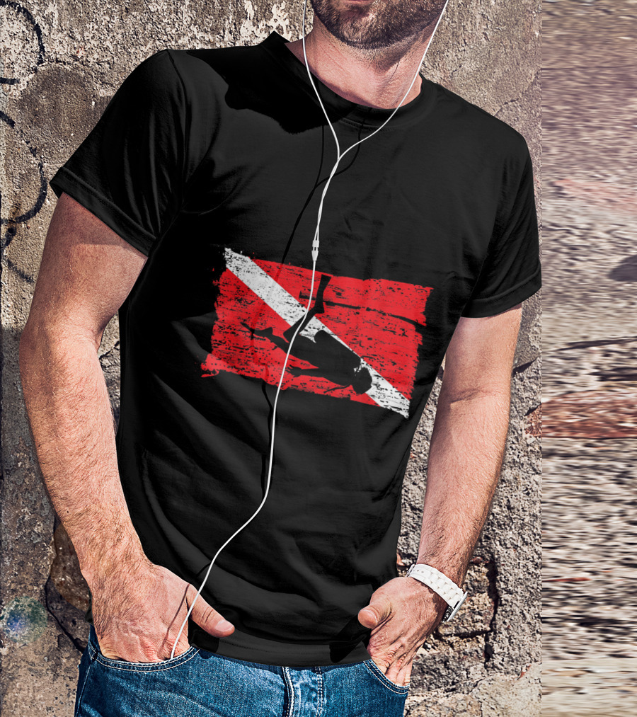 Scuba Diving Flag With Diver T-Shirt