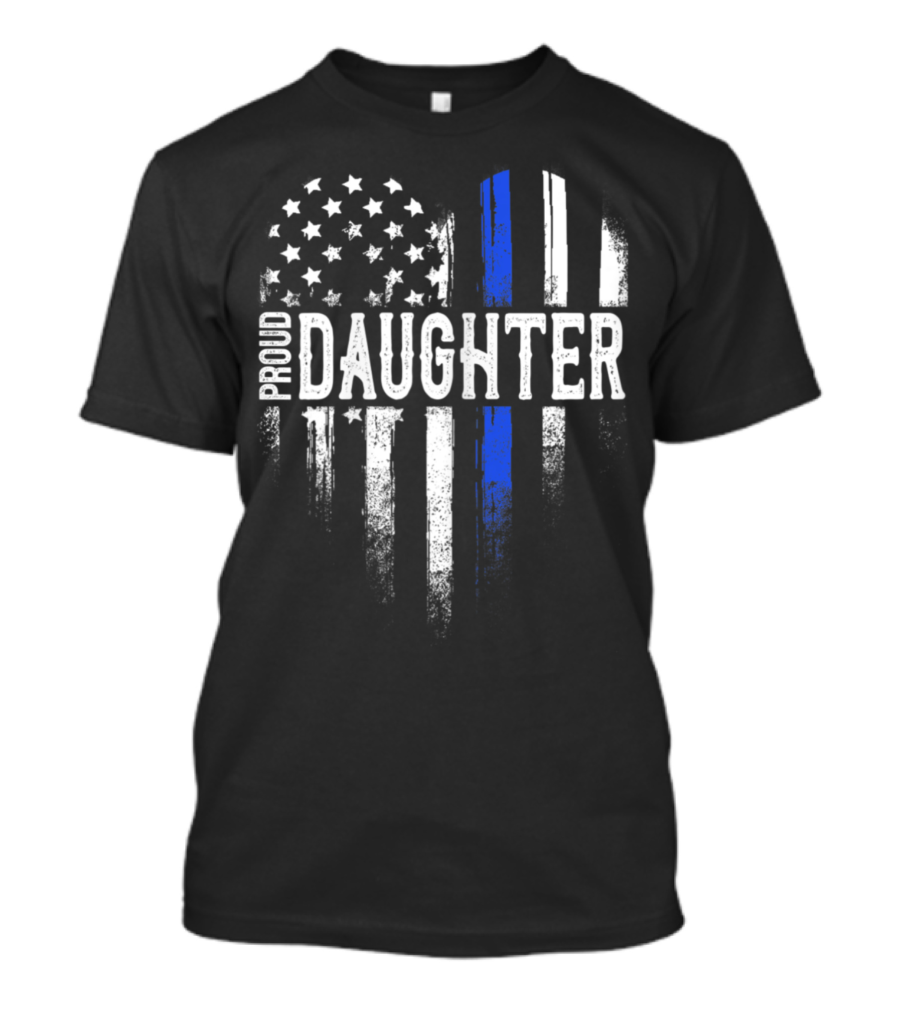 Proud Daughter American Flag Thin Blue Line Police T-Shirt