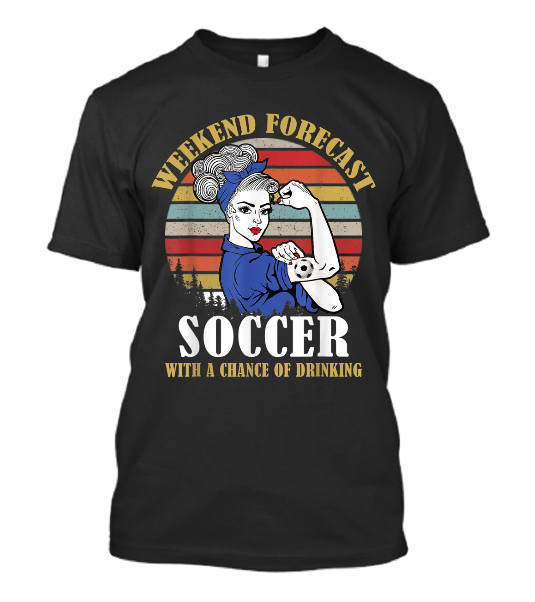Weekend Forecast Soccer With A Chance Of Drinking Vintage Sunset T-Shirt